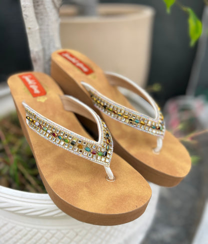Kundan V-Shape Comfort Wedges Sandal Stories