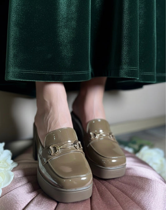 Olive Block-Heel Mules