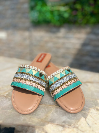 Meher Mirror Hand-Embroidered Flats Sandal Stories
