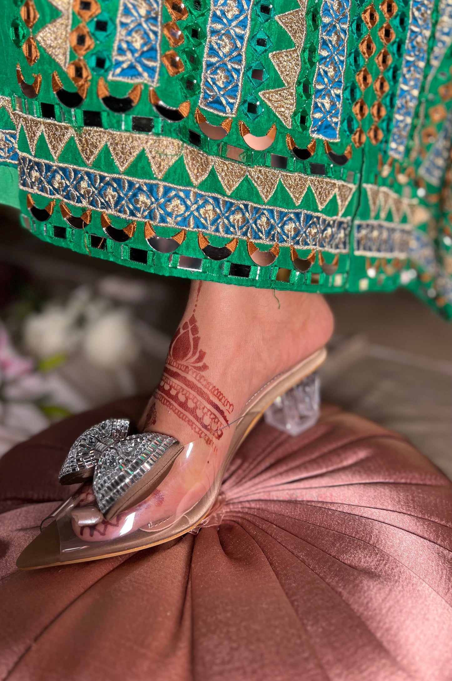 Statement Crystal Bow Luxe Clear Heels