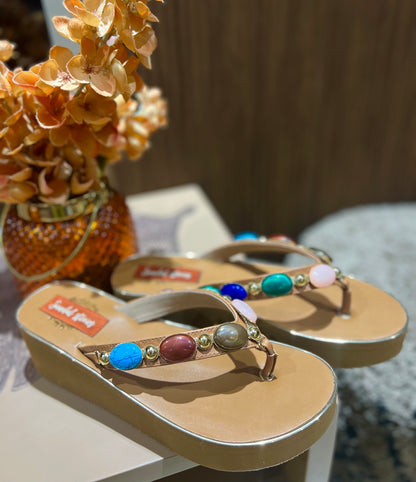 Multicolor Embellished V-Shape Wedges