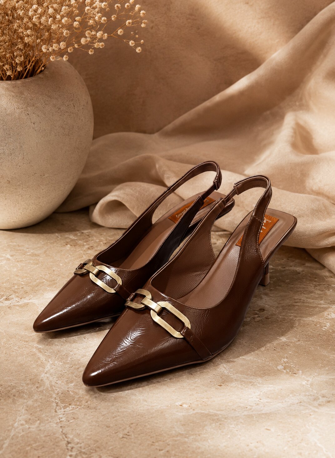 Classic Buckle Slingback Heels | 3 Inches