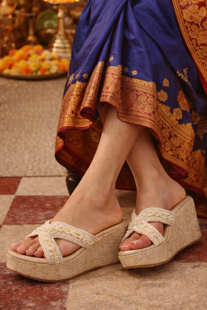 Pearl Royale Champagne Wedges