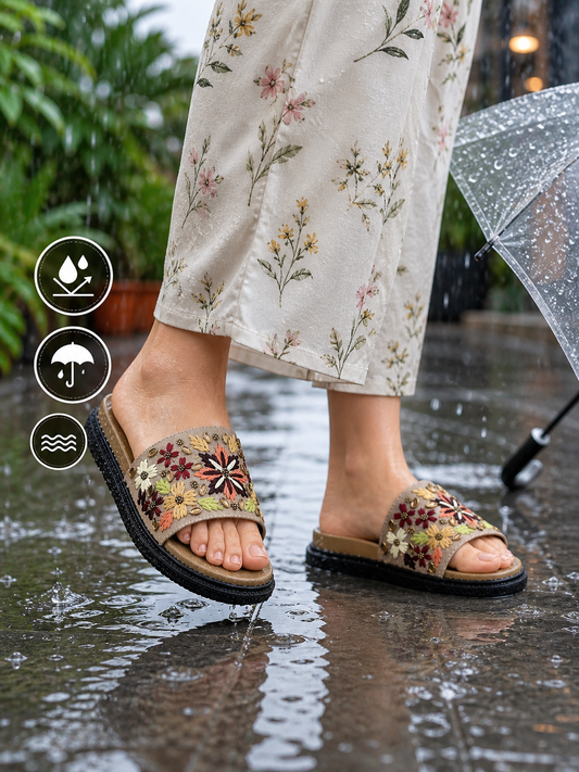 Monsoon Bloom Embroidered Sliders | Monsoon Friendly