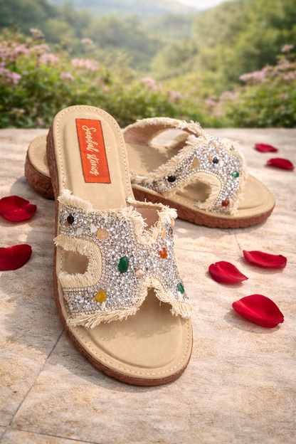 Zoya Embellished Comfort Slider Flats