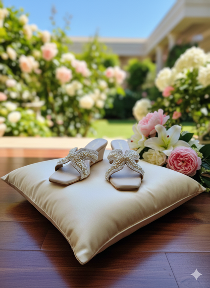 Pearl Grace Embellished Wedge Heels