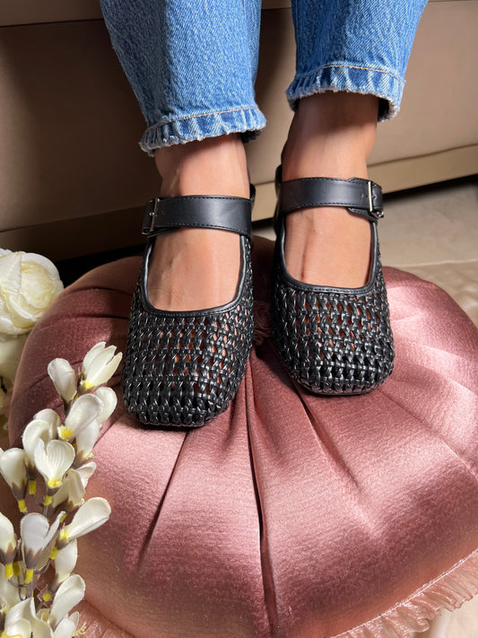 Cambridge Ivy Weave Heels – Black