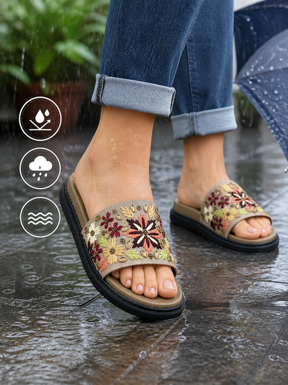 Monsoon Bloom Embroidered Sliders | Monsoon Friendly