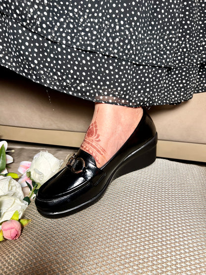 Classic Black Loafers with Heels