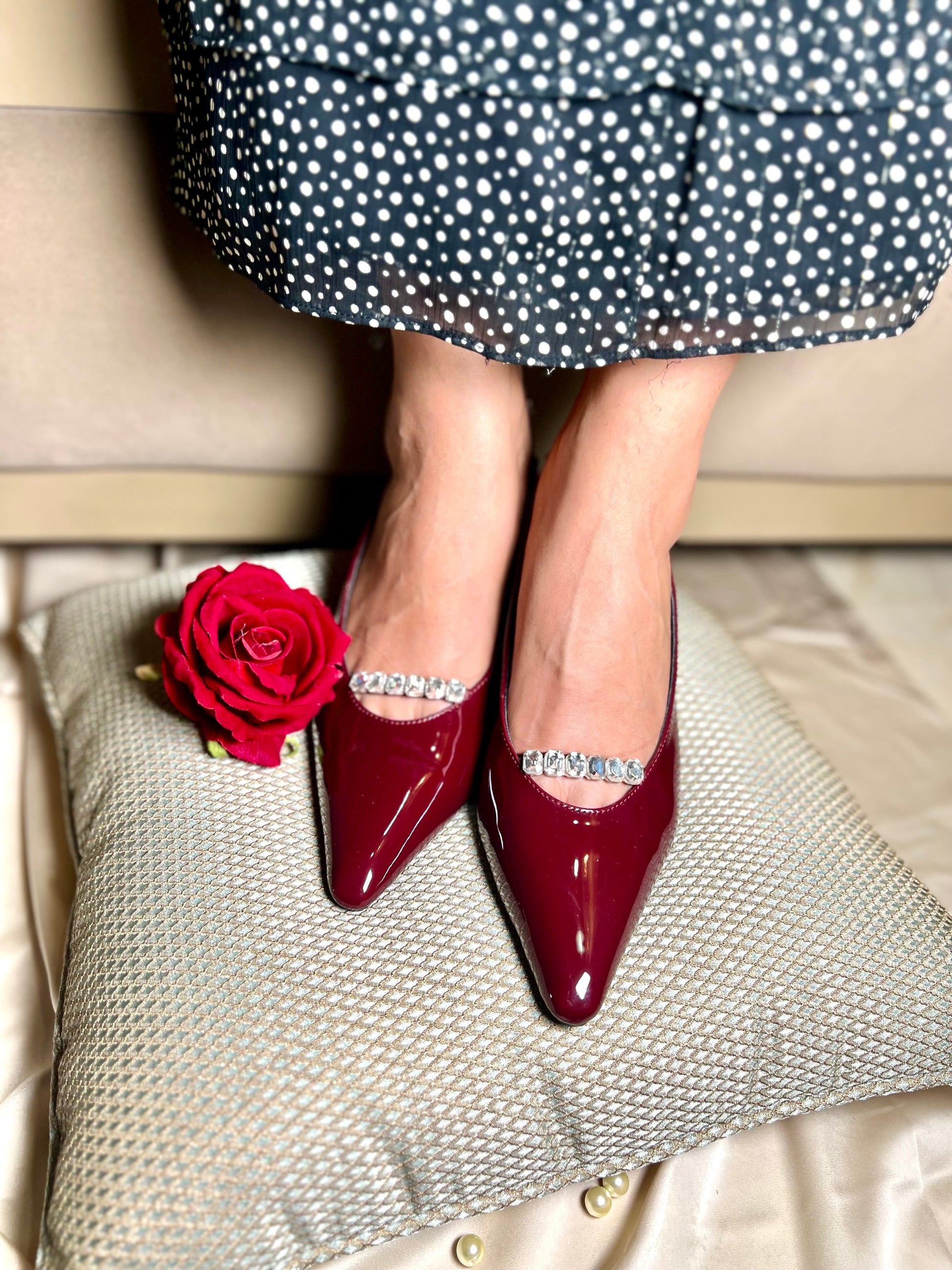 Wine Red Slingback Heel Sandal Stories