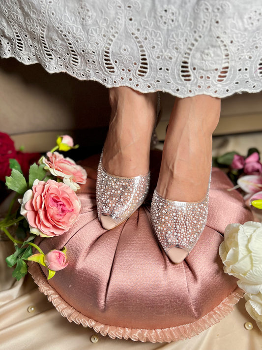 Crystal Glow Slingback Heels