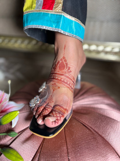 Crystal Bloom Clear Heels