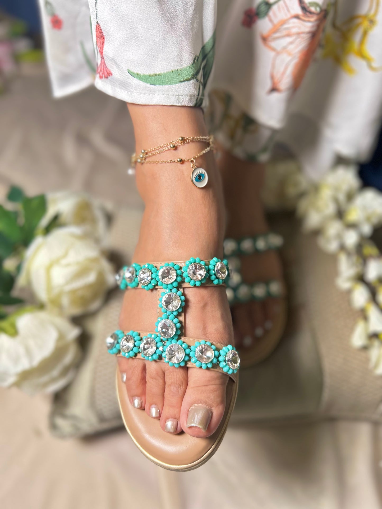 Twinkle Toes – Hoor Mint Cross Flats