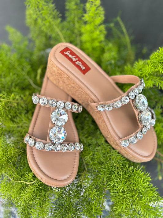 Crystal Embellished H Wedges