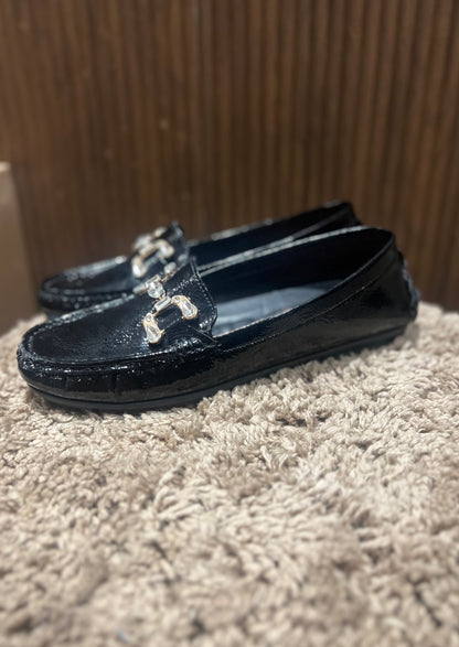 Black Crystal-Weave Loafers