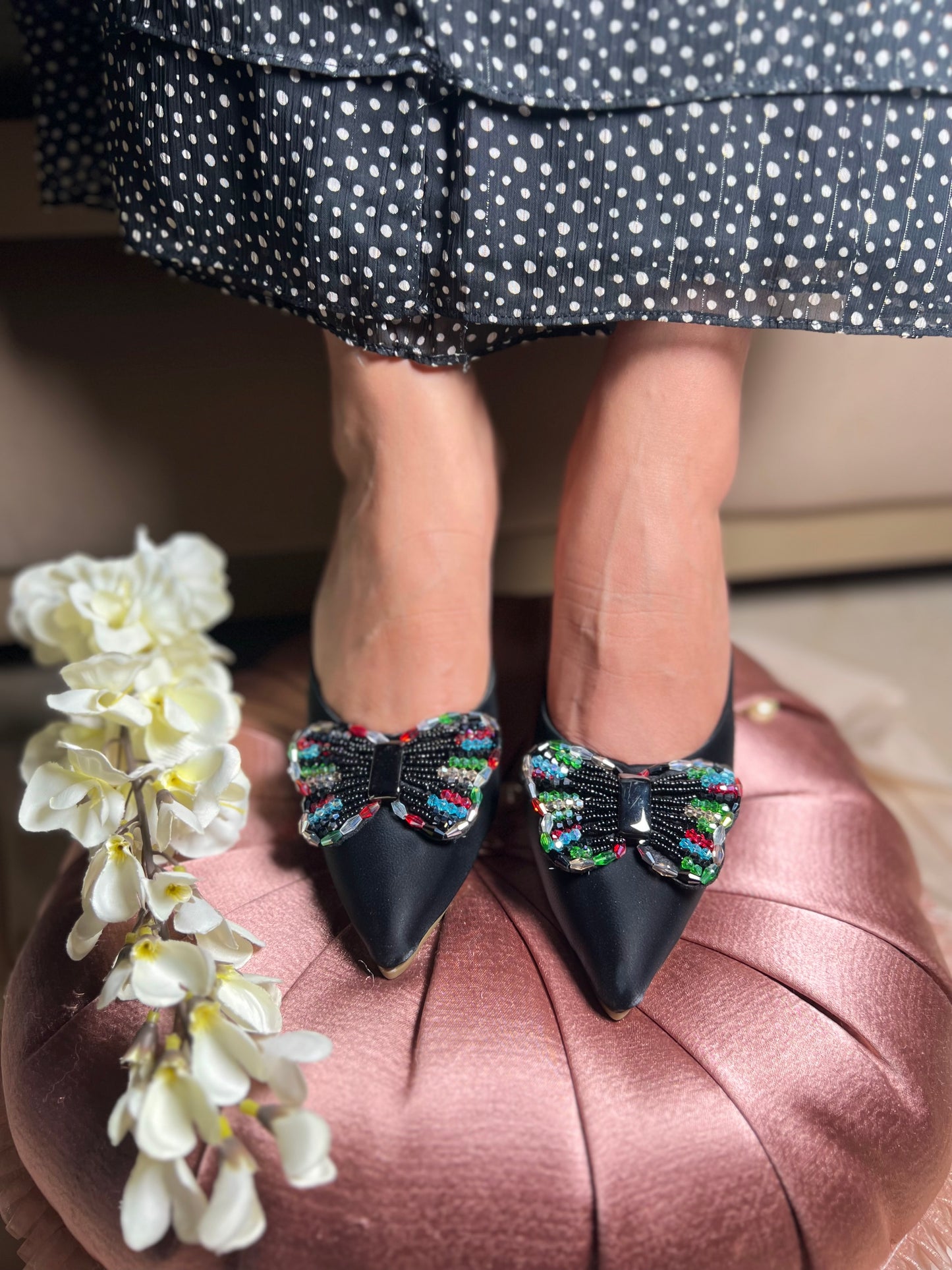 Midnight Butterfly Heels