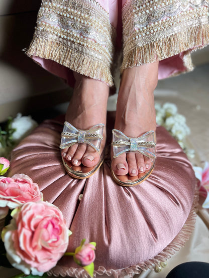 Crystal Bow Transparent Heels