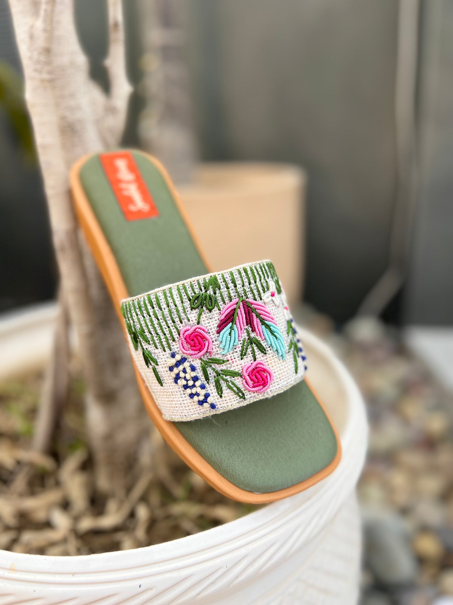Forest Bloom Embroidered Wedges