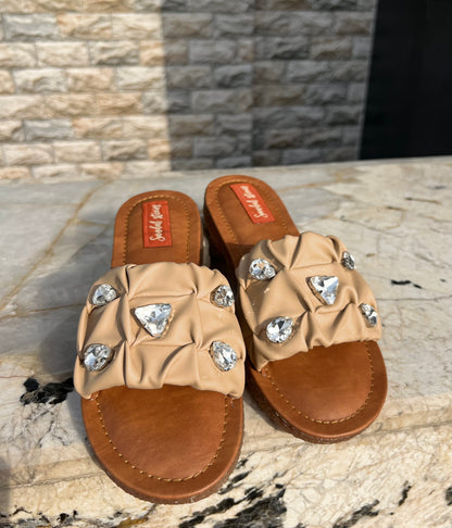 Ruhani Glam Flats – Champagne Beige