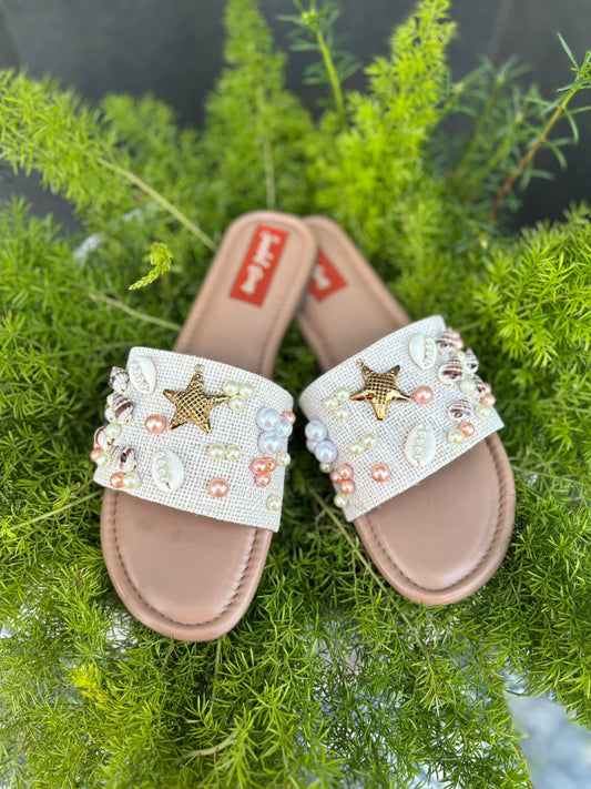 Seashell Embellished Slides
