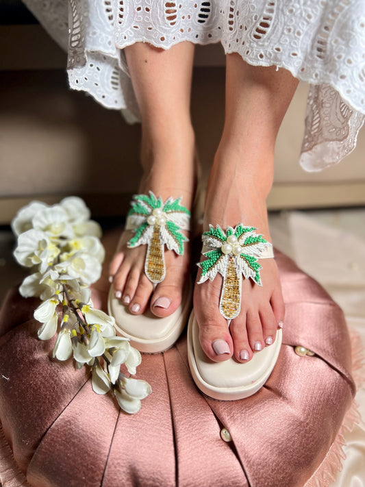 Tropical Palm Wedges - Ivory White