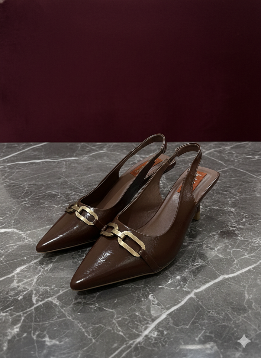 Classic Buckle Slingback Heels