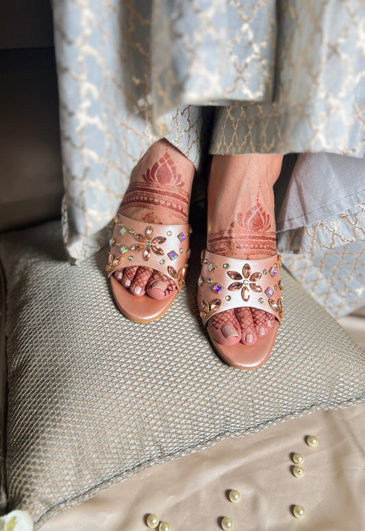 Rose Gold Royale Embellished Heels