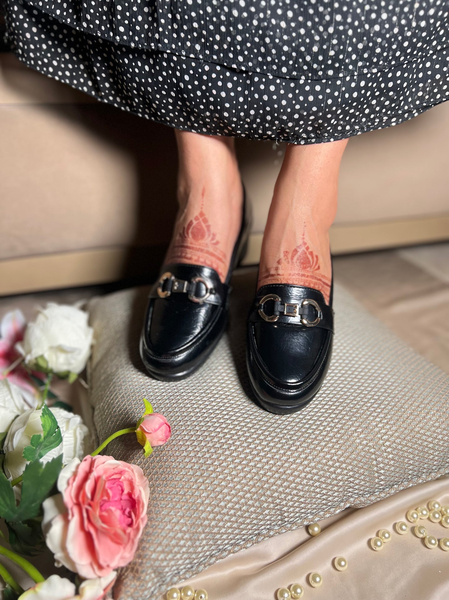 Classic Black Loafers with Heels