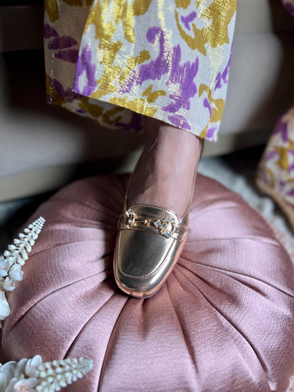 Rose Gold Crystal Loafers