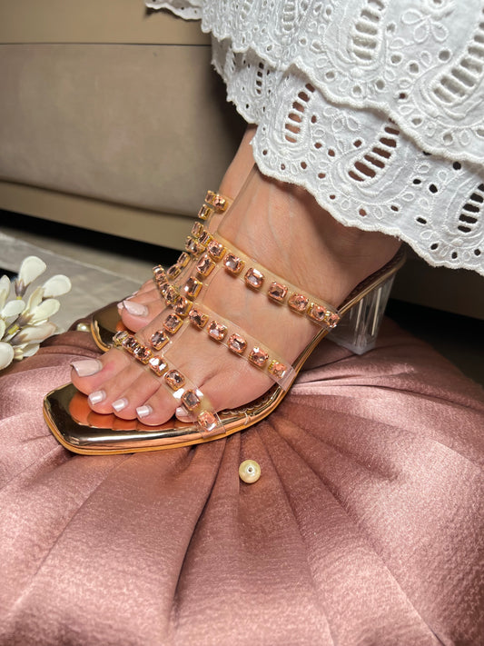 Luxe Block Heels - Golden