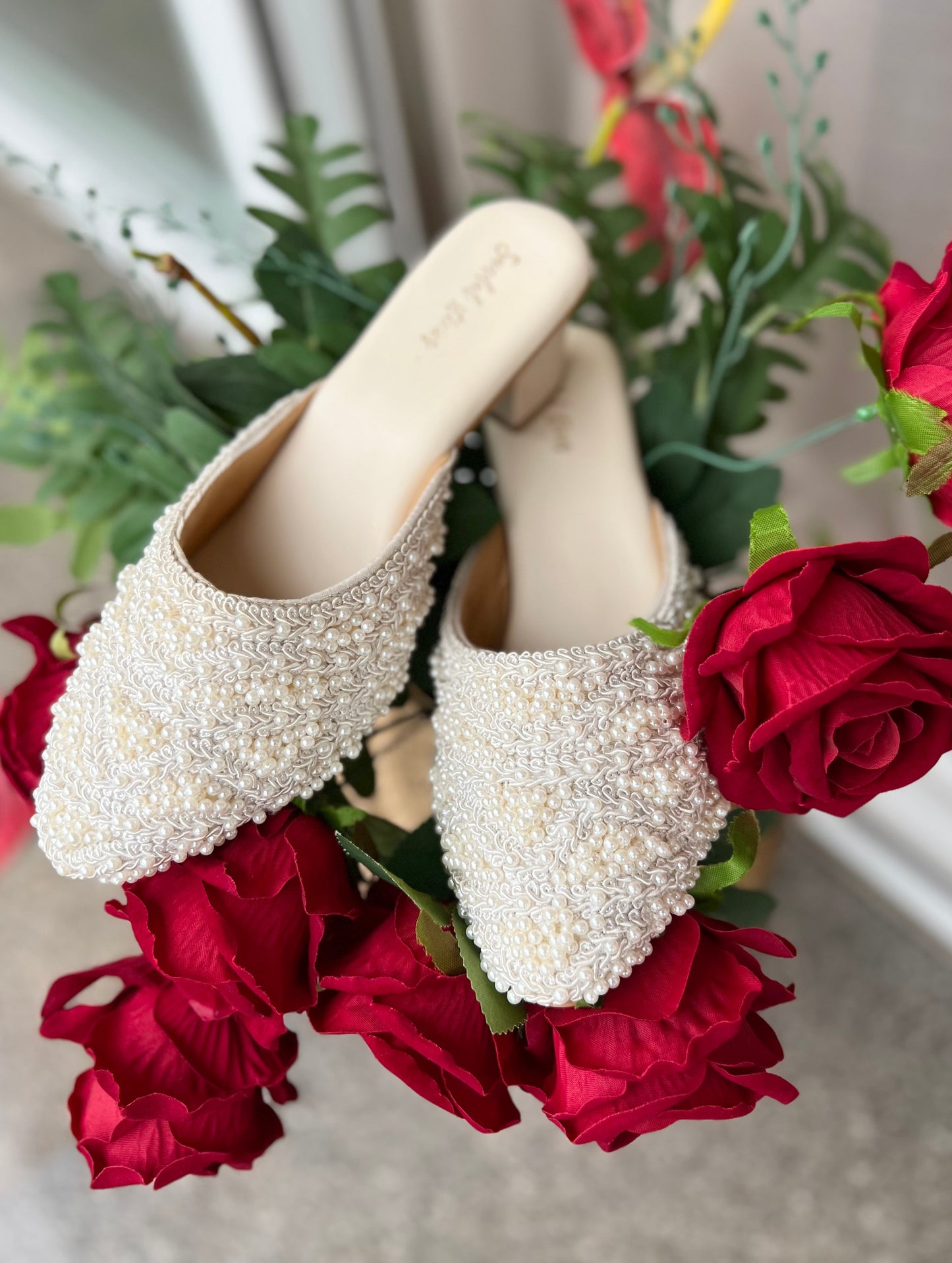 Pearl Embellished Mules Sandal Stories