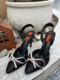 Black Bow Chic Heels