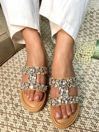 Crystal Glow Wedge Sandals