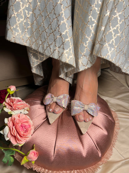 Crystal Bow Transparent Heels