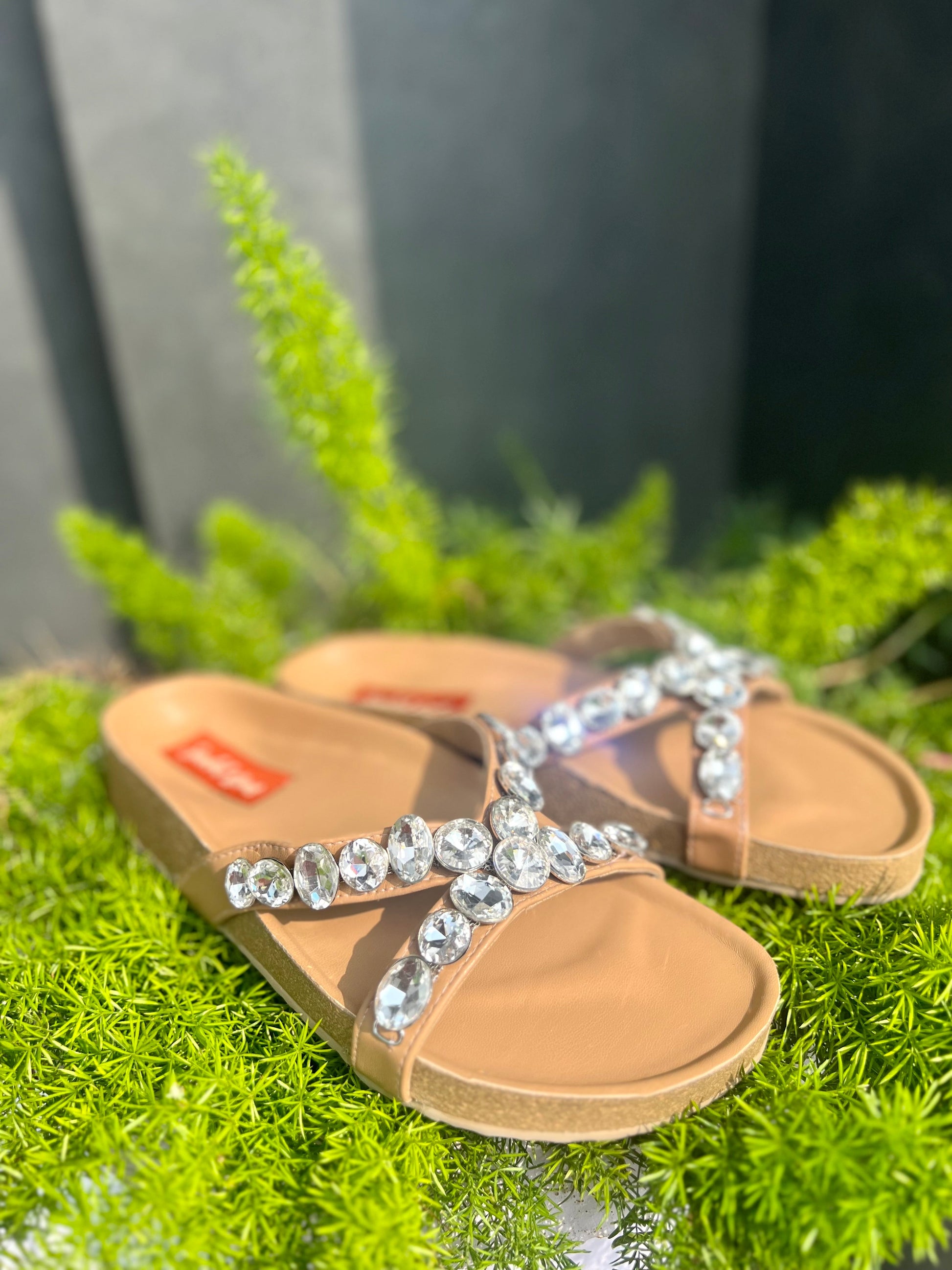 Embellished Comfort Cork Sliders Sandal Stories