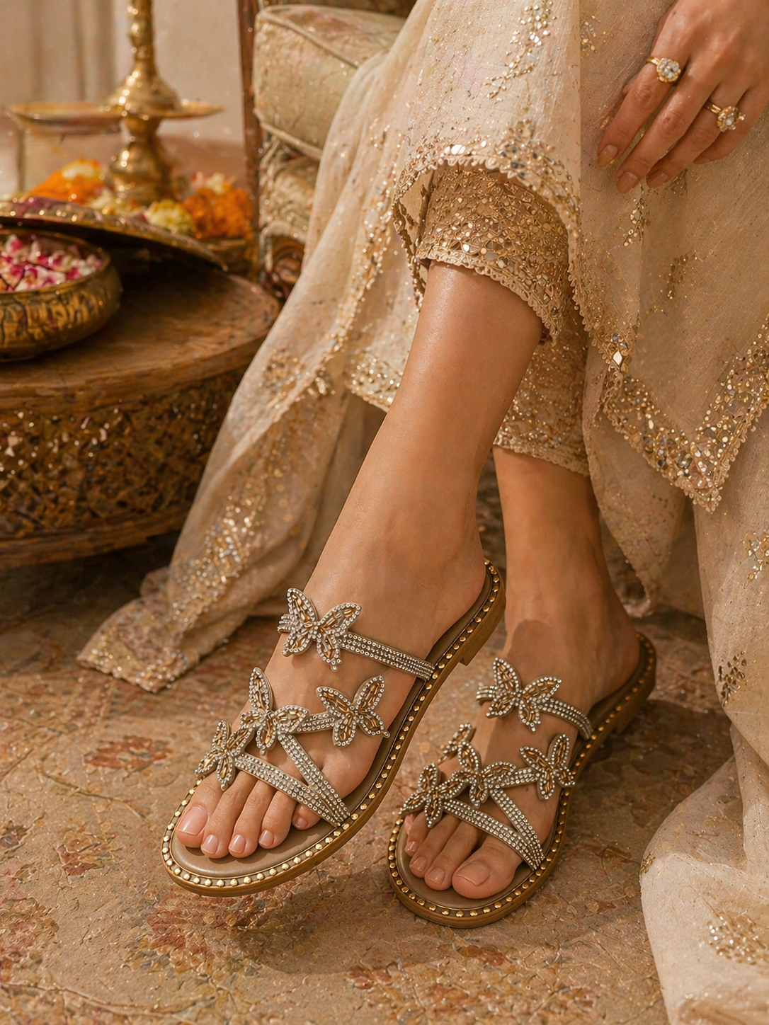 Golden Monarch Butterfly Flats