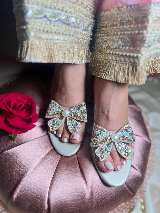Embellished Bow Transparent Heels Sandal Stories