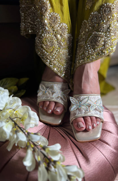 Ivory Buttery Lace Block Heels