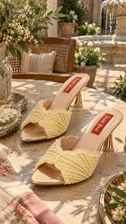 Pearl Grace Peep Toe Heels | 2 Inch