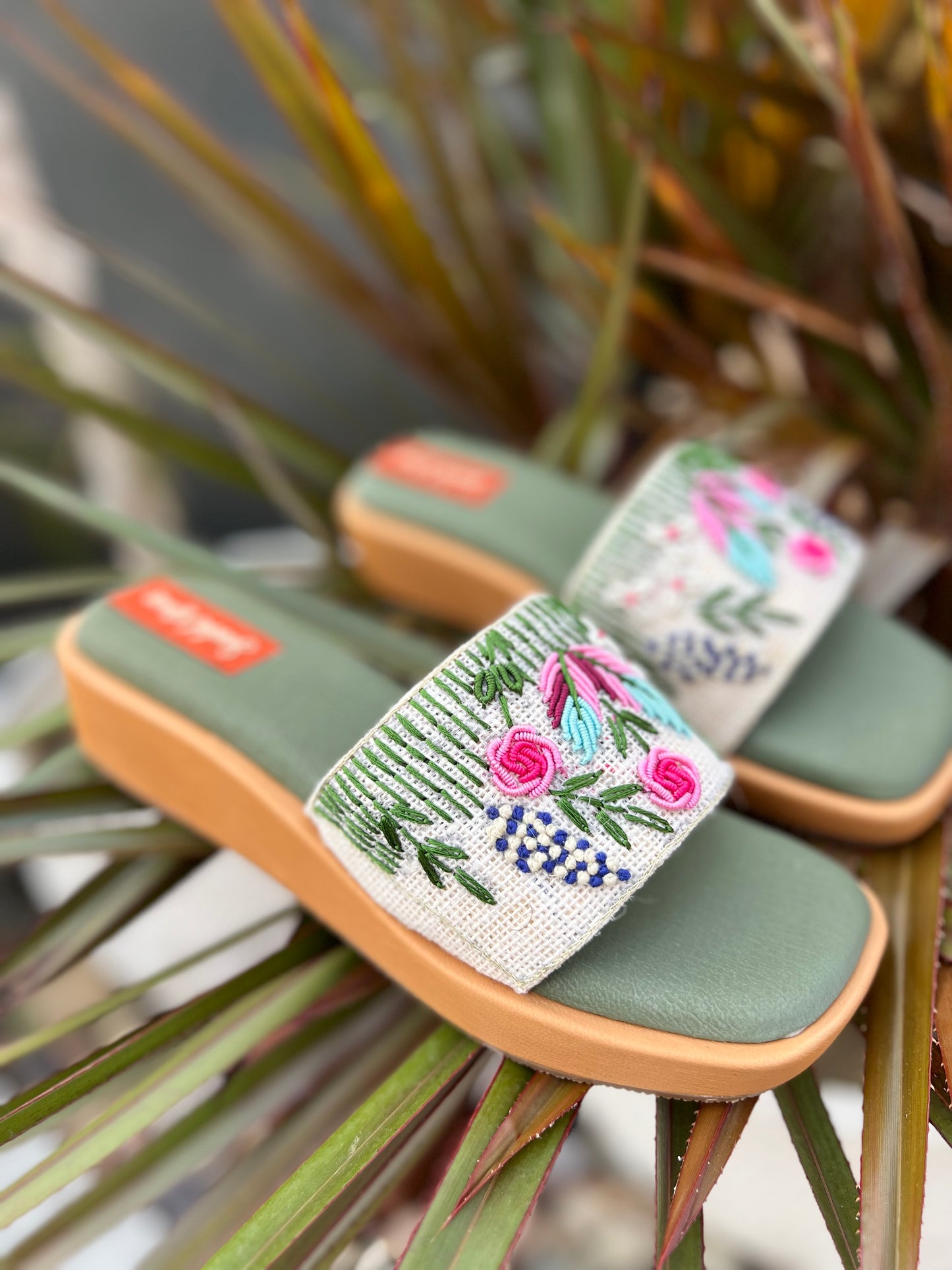 Forest Bloom Embroidered Wedges