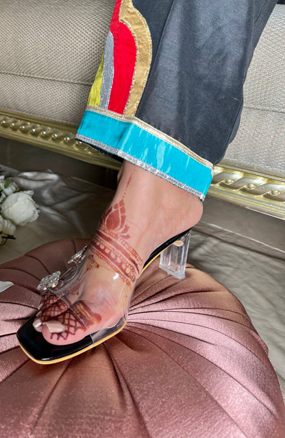 Crystal Bloom Clear Heels