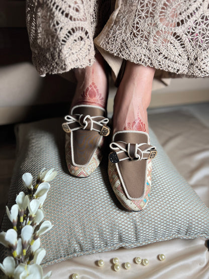 Pastel Loom Luxe Mule Heels