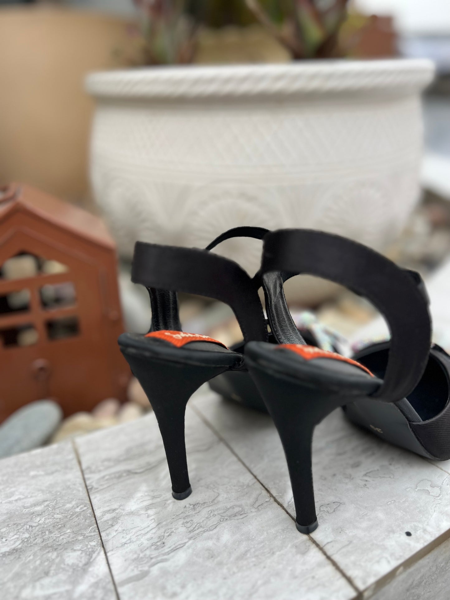 Black Bow Chic Heels