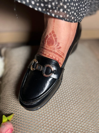 Classic Black Loafers with Heels