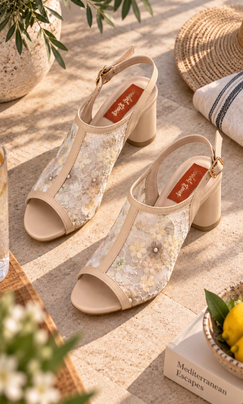 Bloom Floral Lace Block Heel | 3 Inch