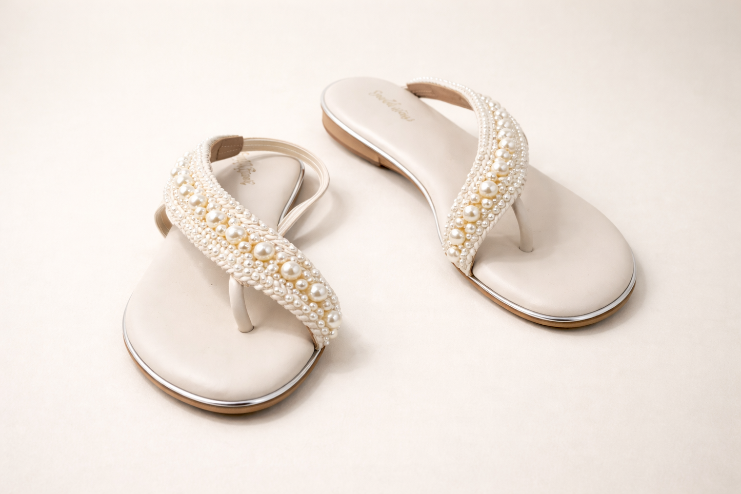 Ivory Pearl Ease Anklet Flats
