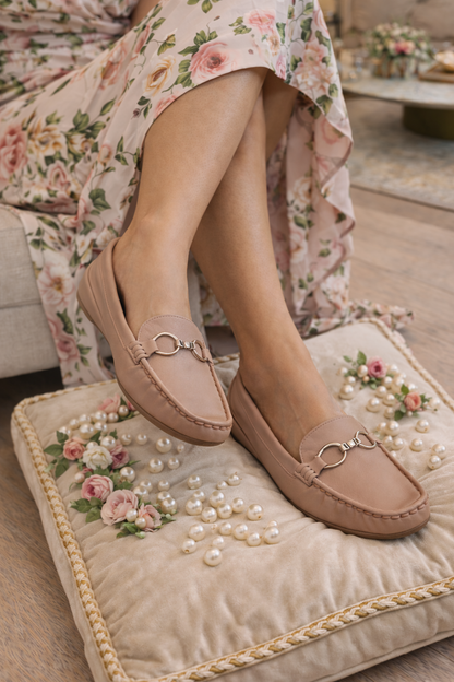 Rose Blush Horsebit Loafers | Supreme Comfort