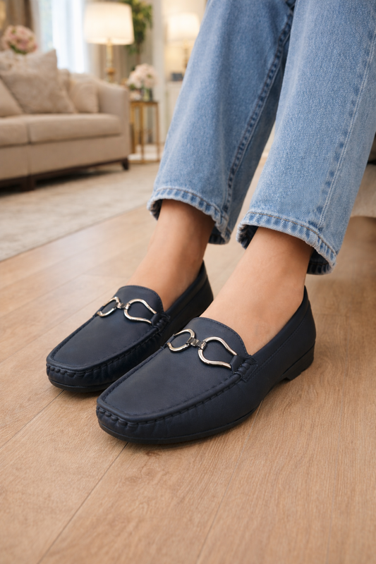 Midnight Navy Horsebit Loafers | Supreme Comfort