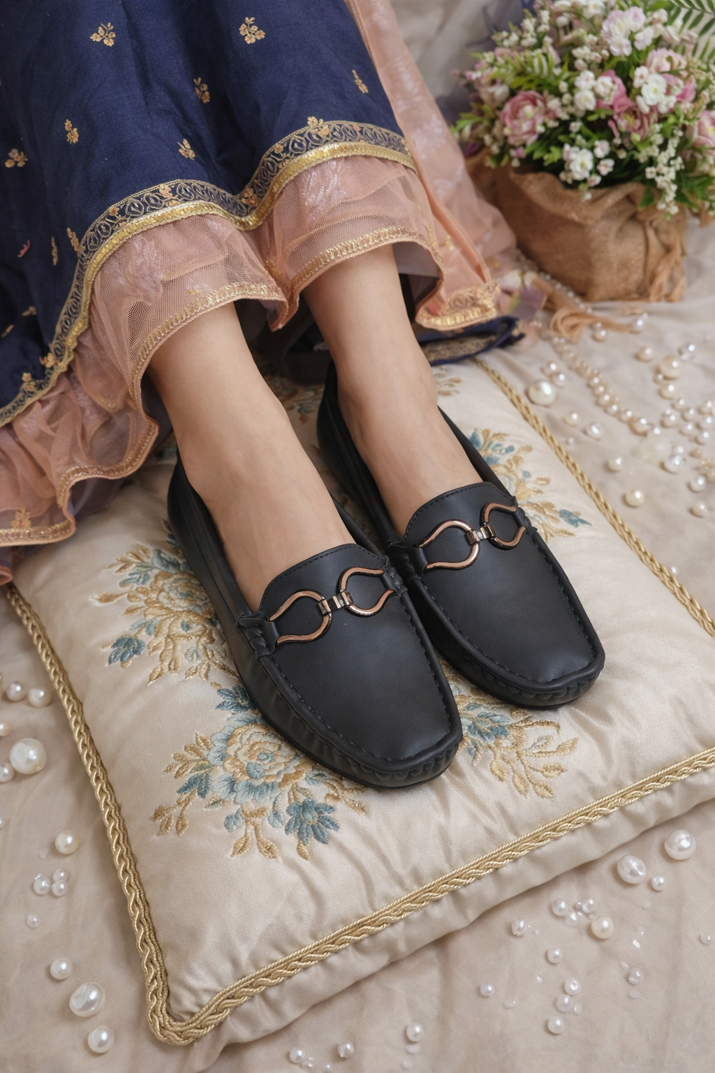 Midnight Navy Horsebit Loafers | Supreme Comfort