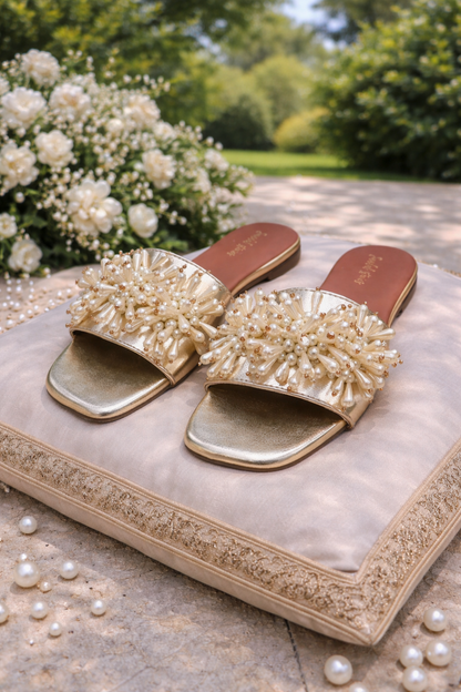 Ayla Pearl Slides Flats